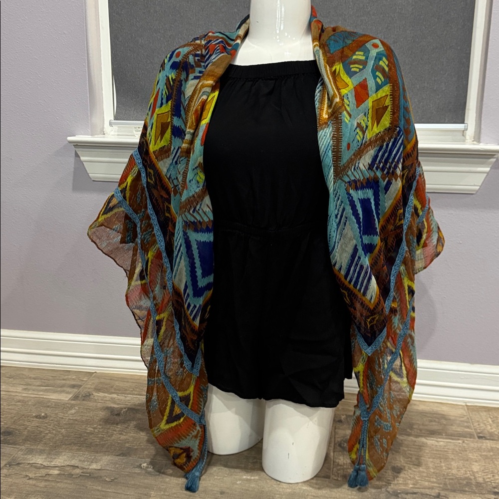 Colorful Patterned Scarf - Picture 3 of 4
